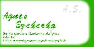 agnes szekerka business card